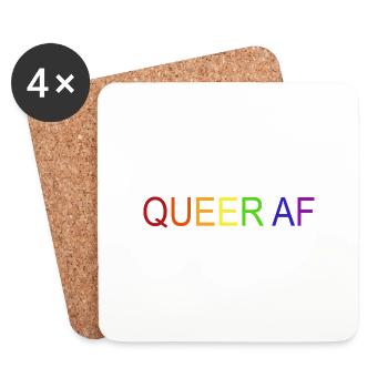 Queer AF - Untersetzer (4er-Set) - Weiß - Vorne
