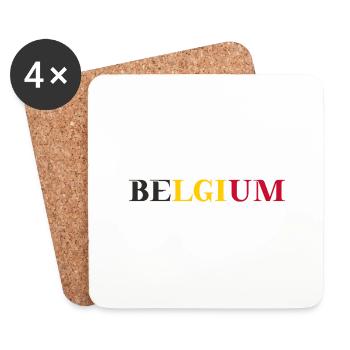 Belgium Gift Idea Belgian Flag - Coasters (set of 4) - white - Front