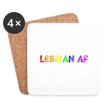Lesbian af Geschenkidee lesbisch queer LGBTQ+ - Untersetzer (4er-Set) - Weiß - Vorne