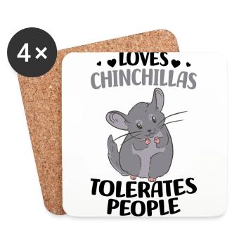 Chinchilla - Untersetzer (4er-Set) - Weiß - Vorne