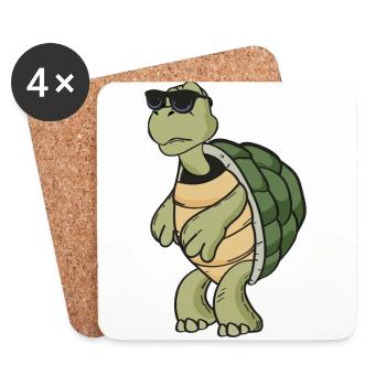 Tortue - Dessous de verre (lot de 4) - blanc - Devant