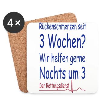 Rettungsdienst der Klassiker - Untersetzer (4er-Set) - Weiß - Vorne