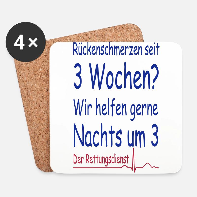 Rettungsdienst der Klassiker - Untersetzer (4er-Set) - Weiß