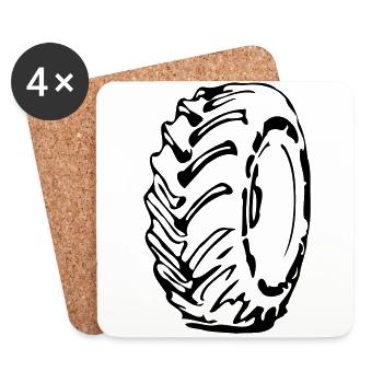 truck tyre - Coasters (set of 4) - white - Front