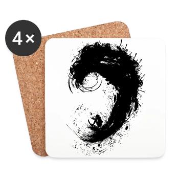 Surfer ink splash - Coasters (set of 4) - white - Front