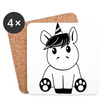Unicorn black - Coasters (set of 4) - white - Front