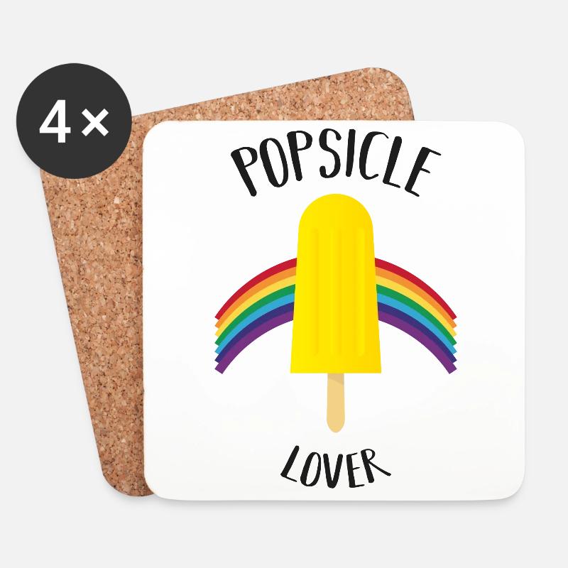 POPSICLE LOVER - Untersetzer (4er-Set) - Weiß