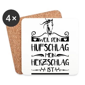 Pferd Pferde Pony - Untersetzer (4er-Set) - Weiß - Vorne