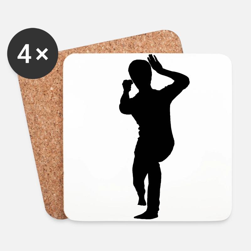 Bruce Lee Schatten Biu Da - Untersetzer (4er-Set) - Weiß