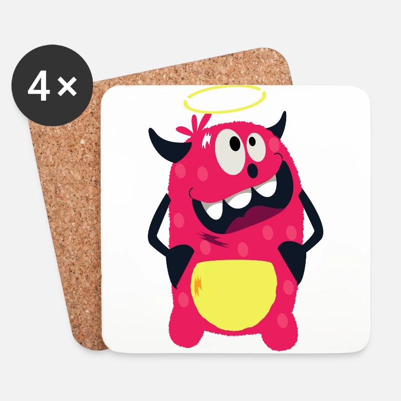 Liebes Knuddelmonster - Untersetzer (4er-Set) - Weiß