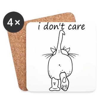 Katze, die sich interessiert - Untersetzer (4er-Set) - Weiß - Vorne