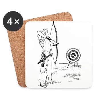 archery arrow bow crossbow target sports13 - Untersetzer (4er-Set) - Weiß - Vorne