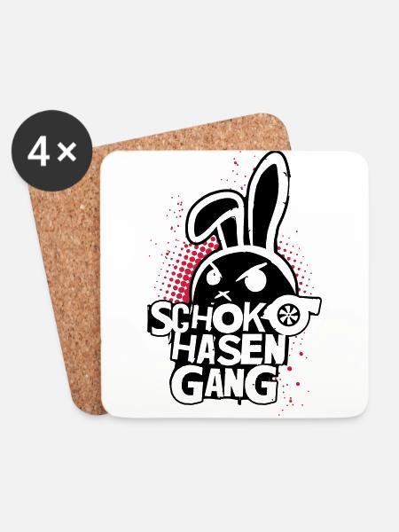 Schokohasengang - Untersetzer (4er-Set) - Weiß