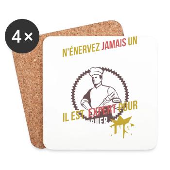 Boulanger humour - Dessous de verre (lot de 4) - blanc - Devant