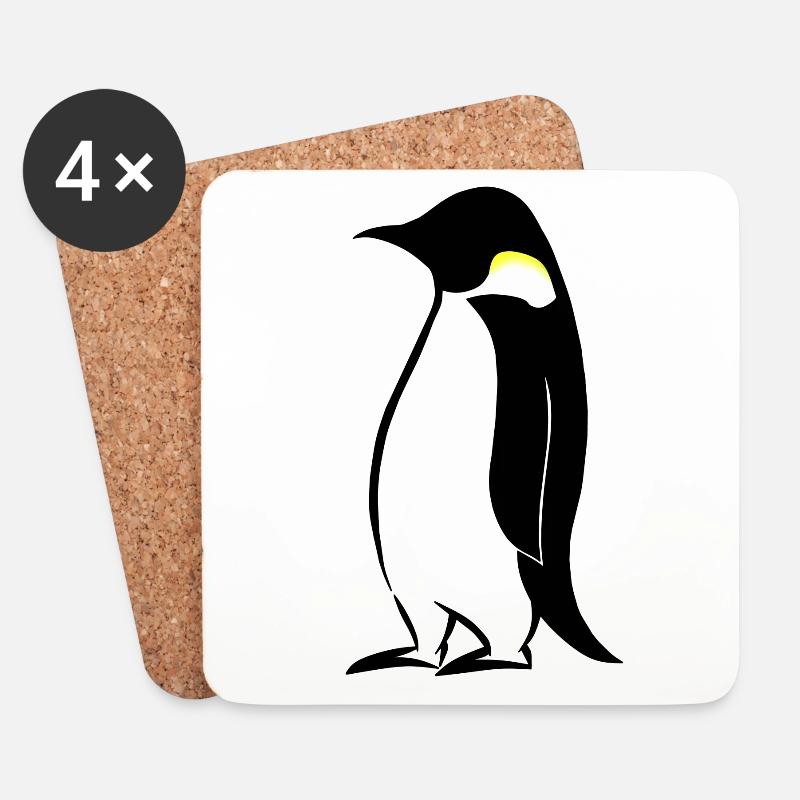 PINGOUIN - Dessous de verre (lot de 4) - blanc