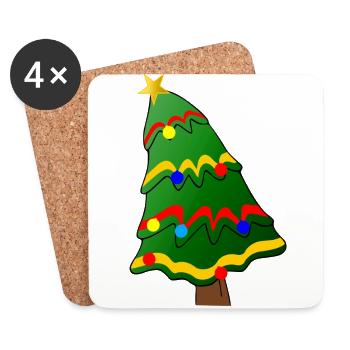 weihnachten winter rentier weihnachtsmann ugly chr - Untersetzer (4er-Set) - Weiß - Vorne