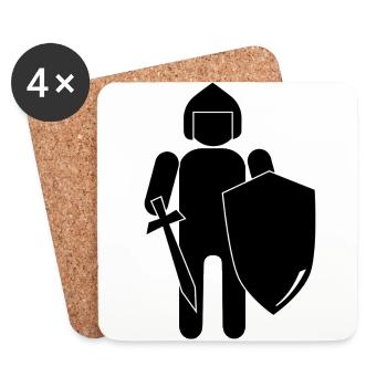 épée épée de chevalier chevalier armor99 - Dessous de verre (lot de 4) - blanc - Devant