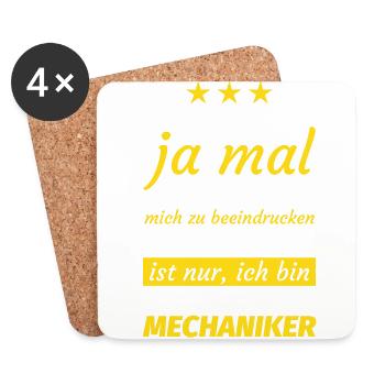 Zerspanungsmechaniker - Untersetzer (4er-Set) - Weiß - Vorne