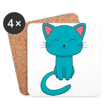 Cute Cat - Untersetzer (4er-Set) - Weiß - Vorne