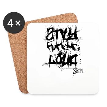 StayFuckingLoud 2 - Untersetzer (4er-Set) - Weiß - Vorne