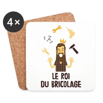 Le roi du bricolage - Dessous de verre (lot de 4) - blanc - Devant