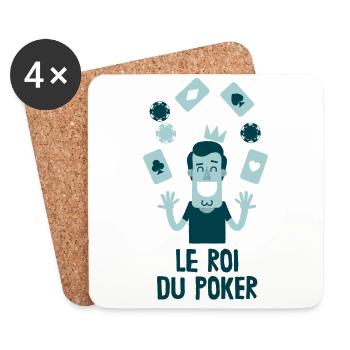 le roi du poker - Dessous de verre (lot de 4) - blanc - Devant