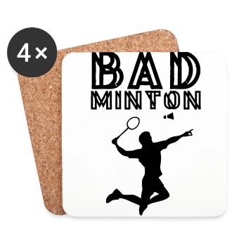 badminton - Coasters (set of 4) - white - Front