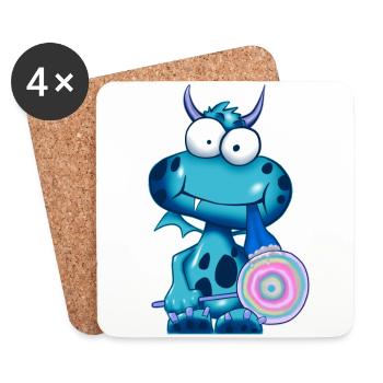 Lolli Olli Monsta sig blue - Untersetzer (4er-Set) - Weiß - Vorne