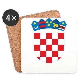 Kroatien wappen Flagge hrvatska t-shirt Fussball - Untersetzer (4er-Set) - Weiß - Vorne