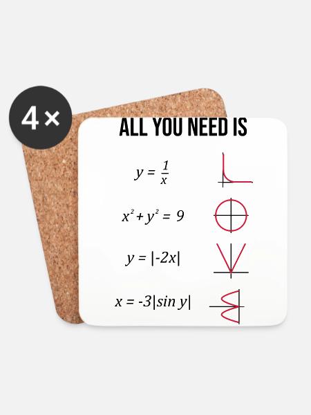 Mathe. Mathelehrer. Mathematiker. Geschenk - Untersetzer (4er-Set) - Weiß