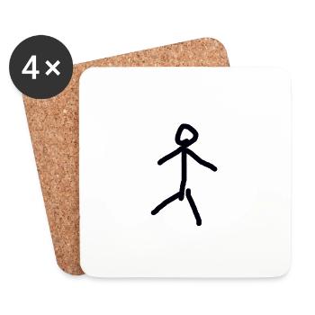 stickman - Coasters (set of 4) - white - Front