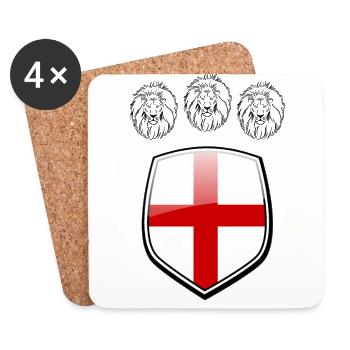 Three lions England football English flag - Coasters (set of 4) - white - Front