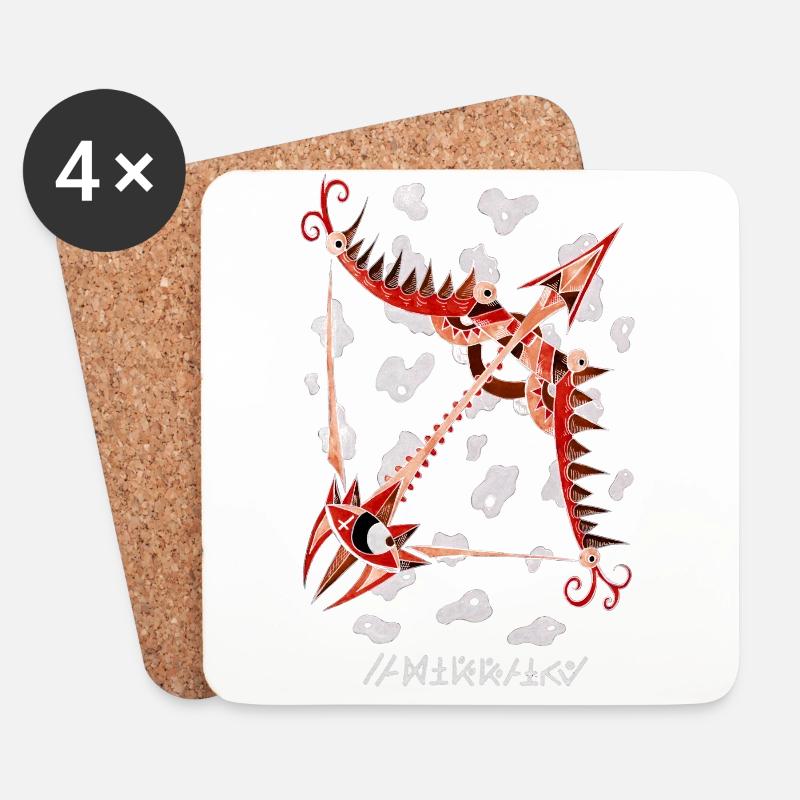 Negative Sagittarius - Coasters (set of 4) - white