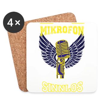 Mikrofon Singen Sänger Leben sinnlos - Geschenk - Untersetzer (4er-Set) - Weiß - Vorne
