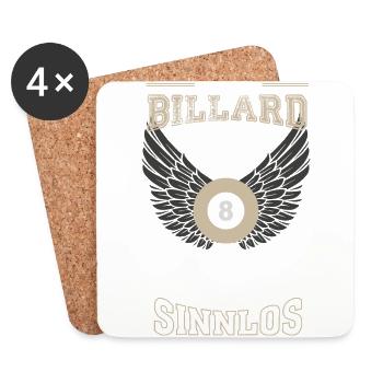 Billard Leben sinnlos - Geschenk - Untersetzer (4er-Set) - Weiß - Vorne