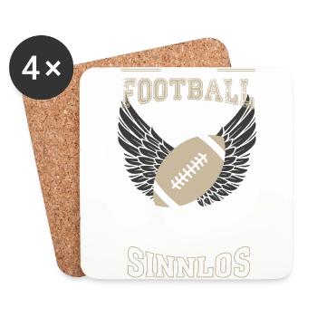 Football Leben sinnlos - Geschenk - Untersetzer (4er-Set) - Weiß - Vorne