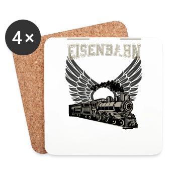 Eisenbahn Leben sinnlos - Geschenk - Untersetzer (4er-Set) - Weiß - Vorne