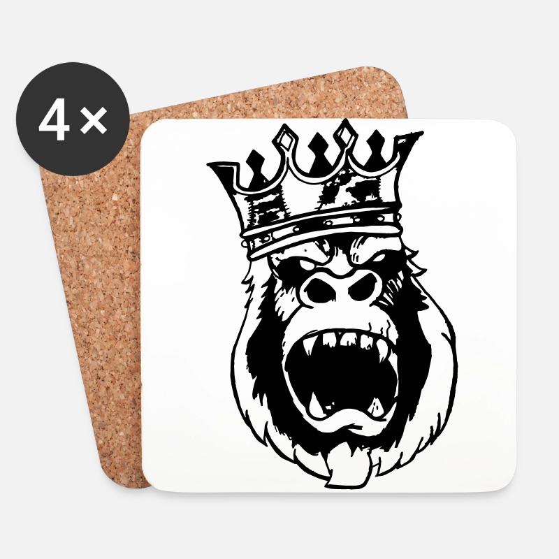 König des Dschungels - Untersetzer (4er-Set) - Weiß