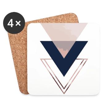 Triangles rose - Coasters (set of 4) - white - Front