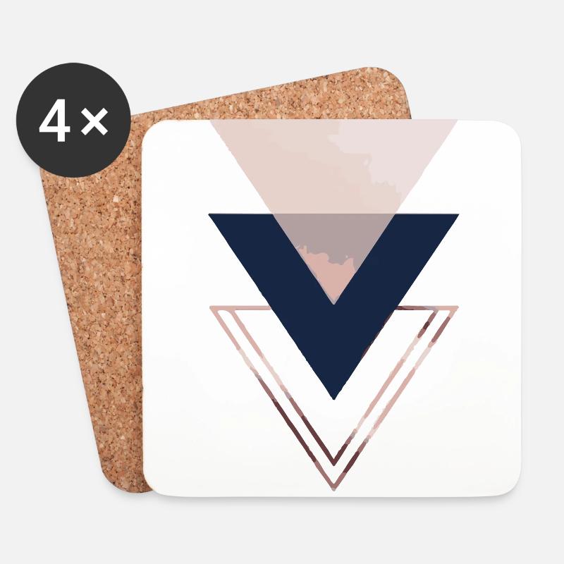 Triangles rose - Coasters (set of 4) - white
