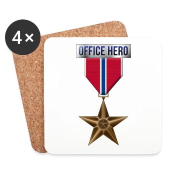 Médaille Bronze Star Office Hero Funny Military Ar - Dessous de verre (lot de 4) - blanc - Devant