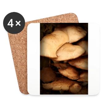 mushroom pattern - Coasters (set of 4) - white - Front