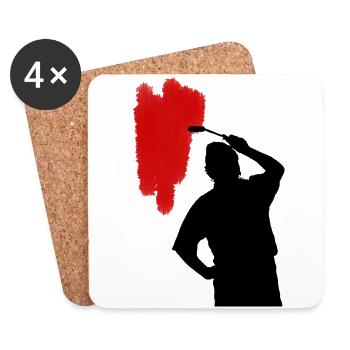 Painting Man - Untersetzer (4er-Set) - Weiß - Vorne