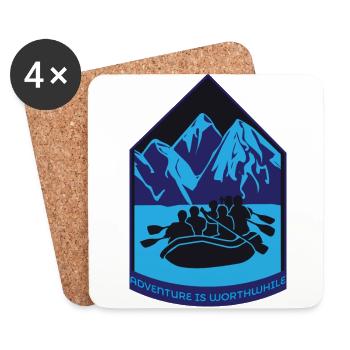 Rafting extreme sports saying gift - Coasters (set of 4) - white - Front