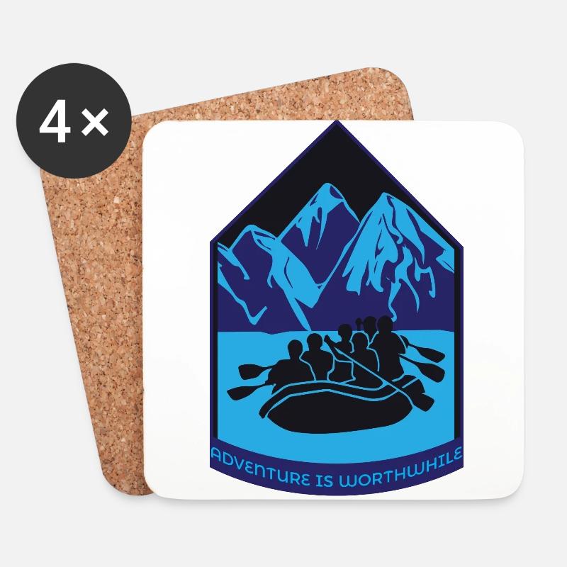 Rafting Extremsport Spruch Geschenk - Untersetzer (4er-Set) - Weiß