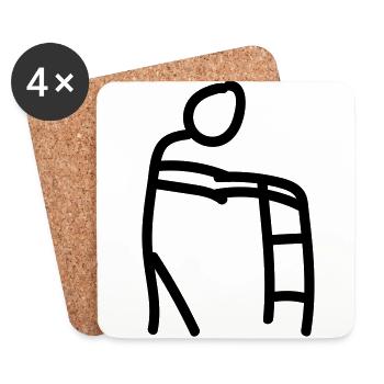 Pensioner walking aid - Coasters (set of 4) - white - Front