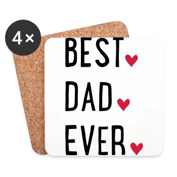 Best Dad ever - Untersetzer (4er-Set) - Weiß - Vorne