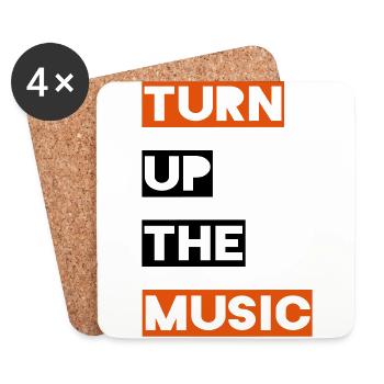 Turn up the music - Coasters (set of 4) - white - Front