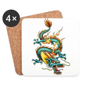 dragon - Dessous de verre (lot de 4) - blanc - Devant