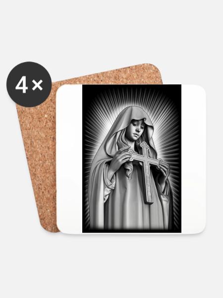 Pray - Untersetzer (4er-Set) - Weiß
